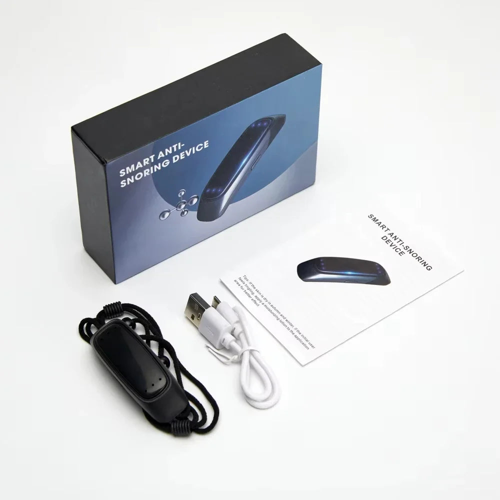 negro Color Dispositivo Antironquidos EMS Inteligente USB Para Dormir Mejor